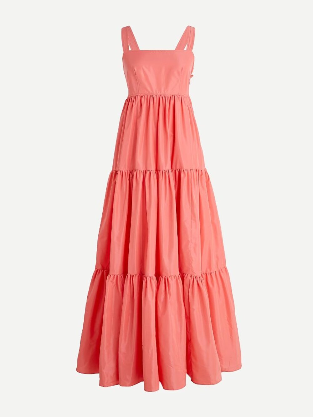 J.Crew Tiered Maxi Dress in Taffeta – Coral Pink